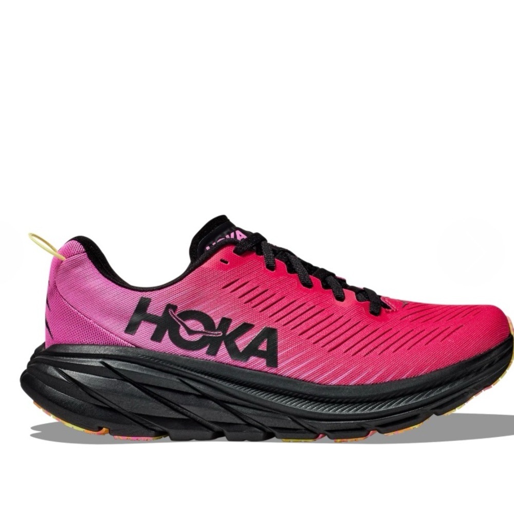 Hoka Rincon 3 Women's Athletic Shoes in Pink and Black T-Mobile Magenta colors